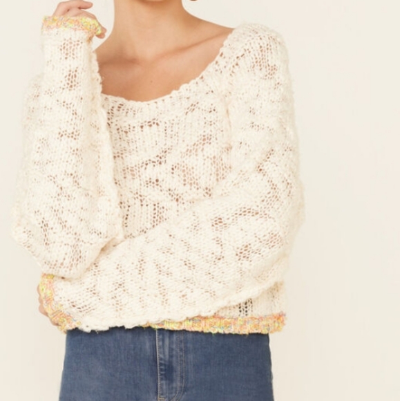 Free People West Palm Beach Sweater Slouchy Oversized Knit Ivory Sm Md & Lg NWT - Picture 10 of 14